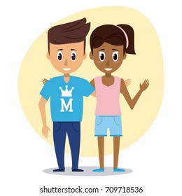 young couple of friends