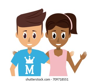 young couple of friends