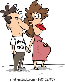 Young couple of future mom and dad expecting a baby