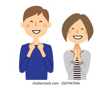 Young couple glad