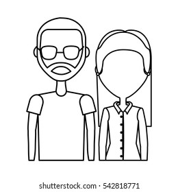 young couple happy icon vector illustration design