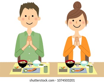 Young couple to have a meal