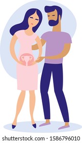 Young couple having infertility problems vector illustration