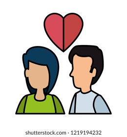 young couple with heart love