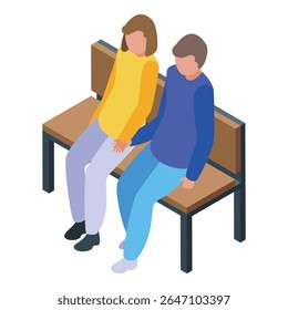 Young couple holding hands while sitting on a bench, enjoying a romantic moment together