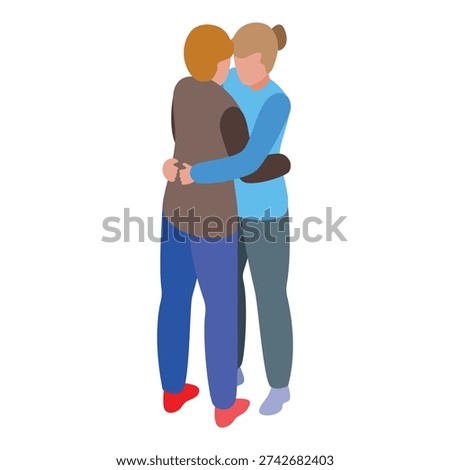 Young couple is hugging each other tightly, expressing love and affection