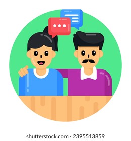 A young couple icon isolated on green background 