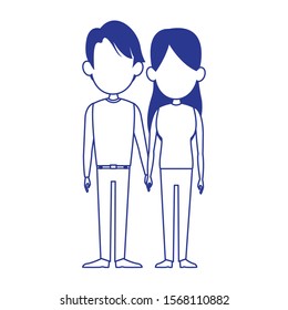 young couple icon over white background, vector illustration