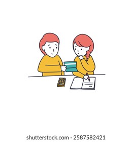 A young couple keeping a household account book while looking at their savings passbook