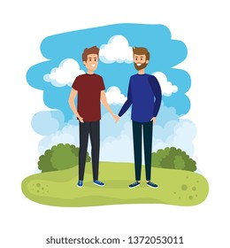 young couple in the landscape