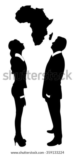 Young Couple Looking Map Africa Stock Vector Royalty Free 359133224 Shutterstock 5081