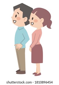 Joven pareja mirando al cielo
