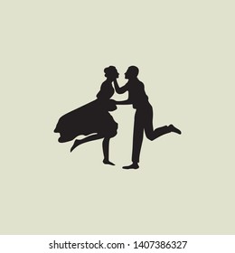 Young couple in love dancing