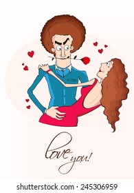 Young couple in love for Happy Valentines Day celebration.