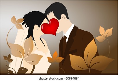 Young Couple - love illustration