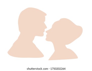 Young couple in love married or Valentine’s Day.Isolate on white background.