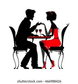 Couple Love Sitting Cafe Vector Illustration Stock Vector (Royalty Free ...