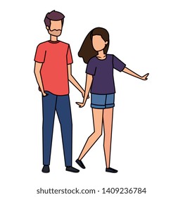 young couple lovers avatars characters