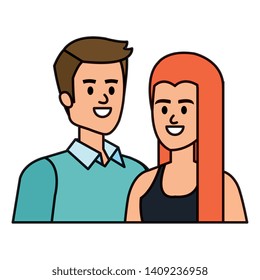 young couple lovers avatars characters