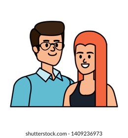 young couple lovers avatars characters