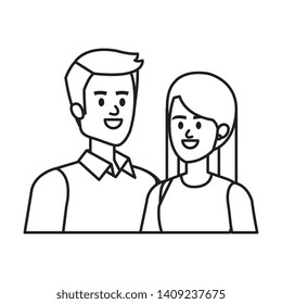 young couple lovers avatars characters