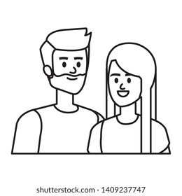 young couple lovers avatars characters