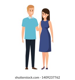young couple lovers avatars characters