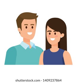 young couple lovers avatars characters