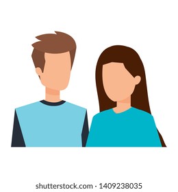young couple lovers avatars characters