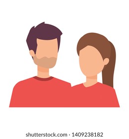 young couple lovers avatars characters