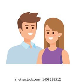 young couple lovers avatars characters