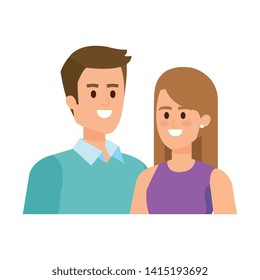 young couple lovers avatars characters