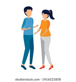 young couple lovers avatars characters