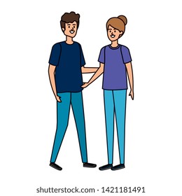 young couple lovers avatars characters
