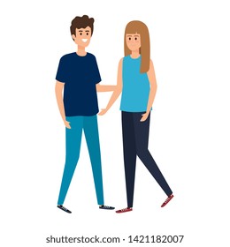 young couple lovers avatars characters