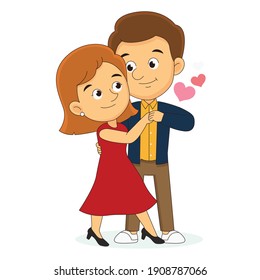 Young couple of lovers in dancing action,Happy Valentine Day