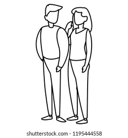 young couple modeling characters