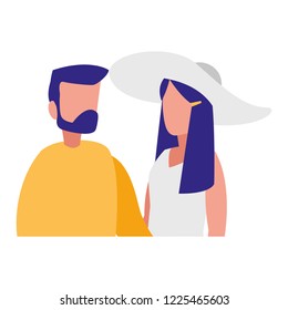 young couple modeling characters