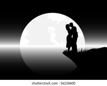young couple on night