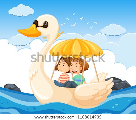 Similar – Image, Stock Photo swan lake Water Waves Lake