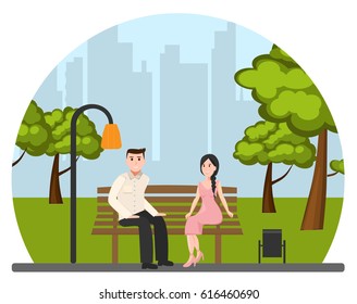Young couple in park