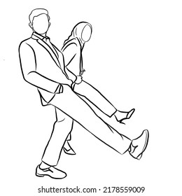 ein junges Paar, das eine Illustration darstellt