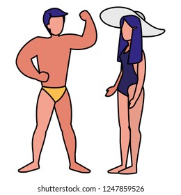 young couple practicing exercice