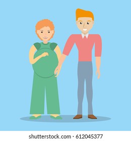 young couple pregnancy happy