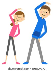 Young couple preparing for exercise