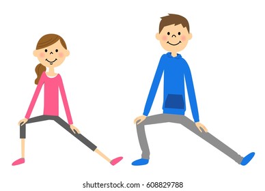 Young couple preparing for exercise