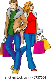 Young couple with purchases