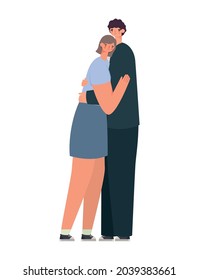 young couple representation over white