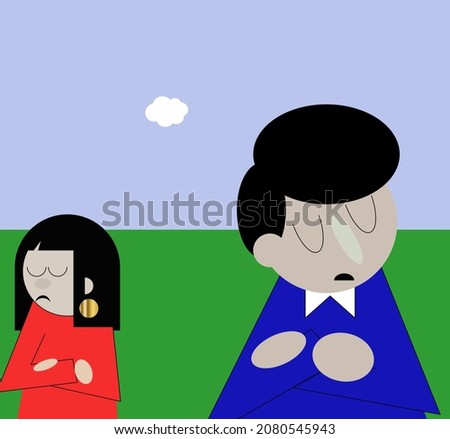 young couple resentment, as result of some family quarrell