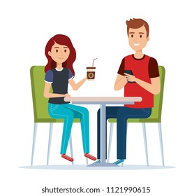 young couple in the restaurant avatars characters